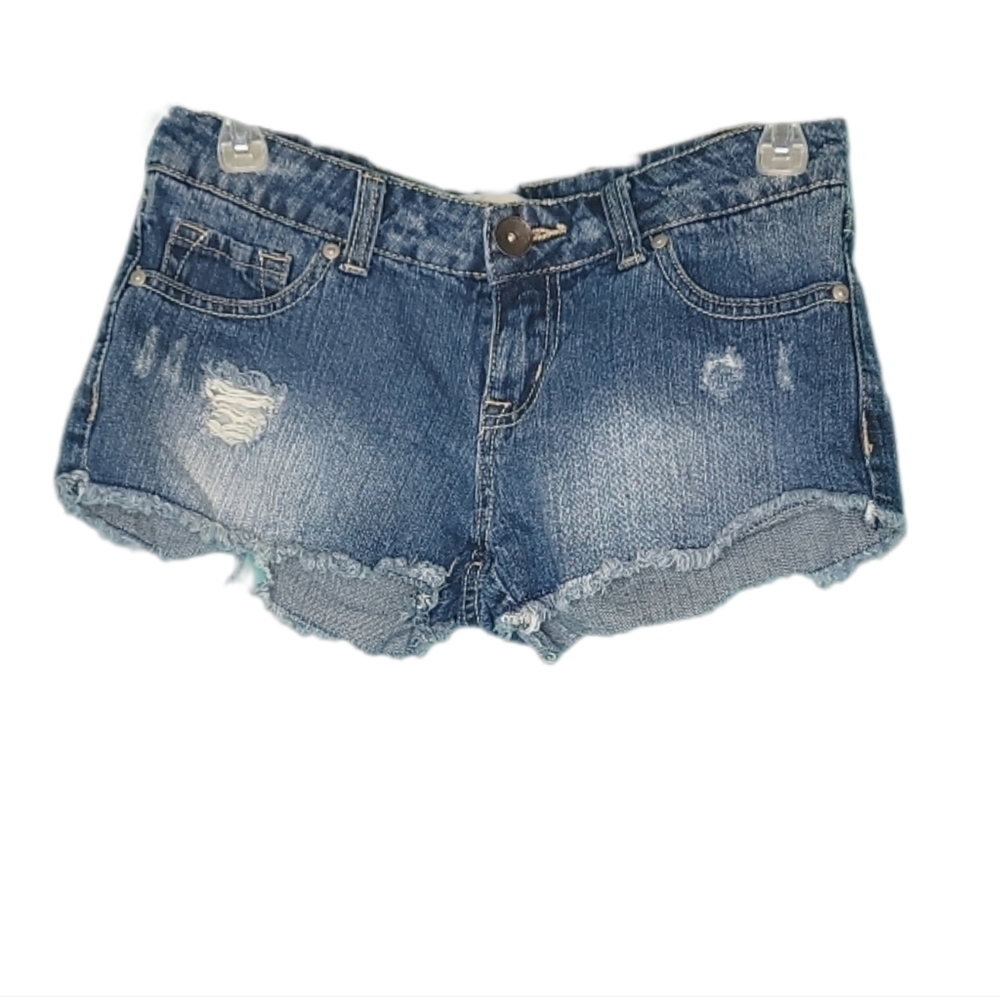 No Boundaries Distressed Cut Off Blue Jean Super Short Shorts Women's Size 3